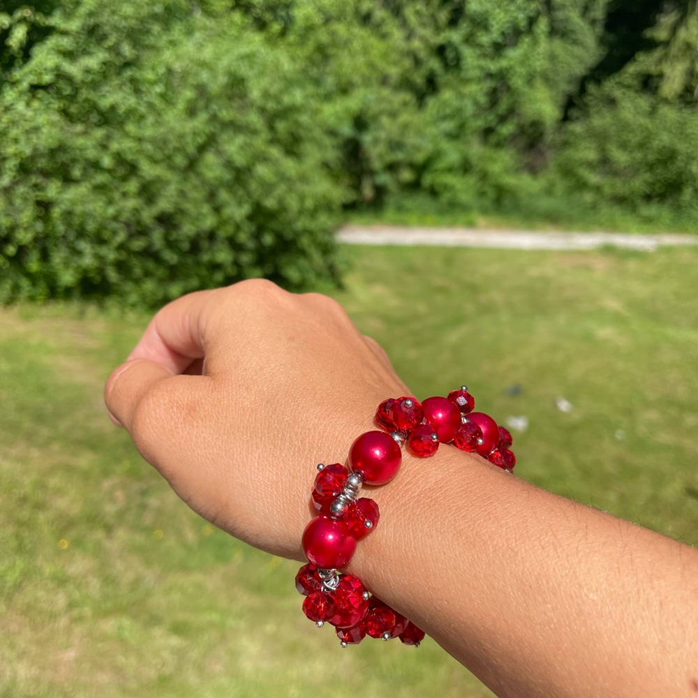 🔥 3 dollars when bundle red beaded bracelet fun